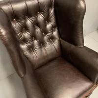 Large Regency buttoned leather wing armchair (8 of 11) Large Regency buttoned leather wing armchair (8 of 11)