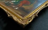Lovely Large Primitive School Rococo Framed Oil Portrait Painting Horse & Rider (12 of 13) Lovely Large Primitive School Rococo Framed Oil Portrait Painting Horse & Rider (12 of 13)