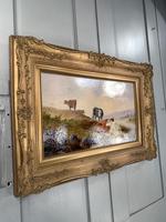Antique Victorian river landscape oil painting study of cows 1 of 2 (7 of 10) Antique Victorian river landscape oil painting study of cows 1 of 2 (7 of 10)