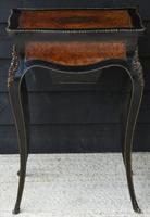 Fine Quality 19th Century French Ebonised & Amboyna Serpentine Sewing Table (4 of 21) Fine Quality 19th Century French Ebonised & Amboyna Serpentine Sewing Table (4 of 21)