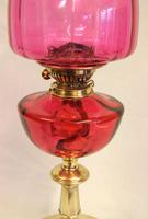 Antique Victorian Cranberry Oil Lamp (10 of 11) Antique Victorian Cranberry Oil Lamp (10 of 11)