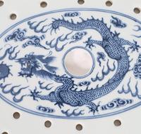 Chinese 19th Century Blue & White Oval Strainer Dish (6 of 7) Chinese 19th Century Blue & White Oval Strainer Dish (6 of 7)