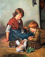 Huge Stunning 20thc Oil Portrait Painting Of 2 Children Playing In A Barn (6 of 12) Huge Stunning 20thc Oil Portrait Painting Of 2 Children Playing In A Barn (6 of 12)