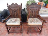 Pair of Victorian country oak wainscot chairs (Free shipping to Mainland England) (2 of 10) Pair of Victorian country oak wainscot chairs (Free shipping to Mainland England) (2 of 10)