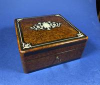 Victorian French Burr Cedar Jewellery Box with Inlay & Original Interior (2 of 13) Victorian French Burr Cedar Jewellery Box with Inlay & Original Interior (2 of 13)