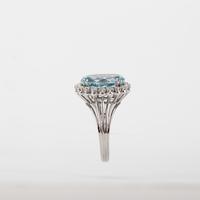 Vintage 5.75 Carat Aquamarine & 0.72 Carat Diamond Cluster Engagement Ring c.1960 (4 of 5) Vintage 5.75 Carat Aquamarine & 0.72 Carat Diamond Cluster Engagement Ring c.1960 (4 of 5)