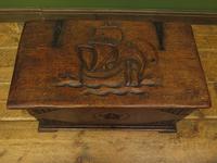 Antique Oak Chest with Carved Ship Detail to Lid Maritime Nautical Storage Chest (9 of 14) Antique Oak Chest with Carved Ship Detail to Lid Maritime Nautical Storage Chest (9 of 14)