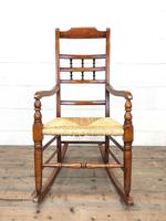 19th Century Rush Seat Rocking Armchair (5 of 9) 19th Century Rush Seat Rocking Armchair (5 of 9)