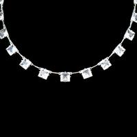 Art Deco Princess Cut Paste Sterling Silver Riviere Short Necklace (8 of 9) Art Deco Princess Cut Paste Sterling Silver Riviere Short Necklace (8 of 9)