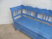 Lovely Chelsea Blue 3 Seater Antique Pine Kitchen / Hall Box Settle / Bench (2 of 10) Lovely Chelsea Blue 3 Seater Antique Pine Kitchen / Hall Box Settle / Bench (2 of 10)