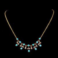 Antique Edwardian Turquoise Pearl Garland Necklace 9ct Gold Circa 1905 (5 of 6) Antique Edwardian Turquoise Pearl Garland Necklace 9ct Gold Circa 1905 (5 of 6)