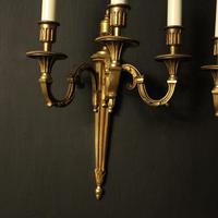 French Pair Of Gilded Triple Arm Antique Wall Lights (4 of 9) French Pair Of Gilded Triple Arm Antique Wall Lights (4 of 9)