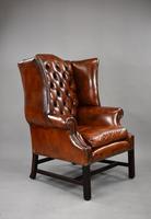 George II Style Brown Leather Hand Dyed Wingback Armchair (12 of 17) George II Style Brown Leather Hand Dyed Wingback Armchair (12 of 17)