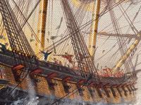 Seascape Oil Painting Naval Frigate Ships Napoleonic War Sea "Battle Trafalgar" (12 of 25) Seascape Oil Painting Naval Frigate Ships Napoleonic War Sea "Battle Trafalgar" (12 of 25)