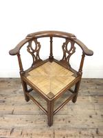Antique 19th Century Oak Corner Chair with Rush Seat (6 of 10) Antique 19th Century Oak Corner Chair with Rush Seat (6 of 10)