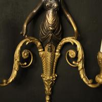 French Pair of Gilded Bronze Twin Arm Antique Wall Sconces (9 of 10) French Pair of Gilded Bronze Twin Arm Antique Wall Sconces (9 of 10)