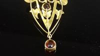 Antique Art Mouveau 9ct gold garnet lavalier drop pendant (2 of 10) Antique Art Mouveau 9ct gold garnet lavalier drop pendant (2 of 10)