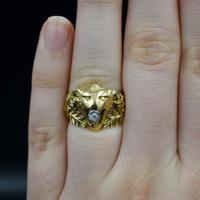 Antique Diamond Lions Head and Laurel Leaf 18ct 18K Yellow Gold Ring (6 of 9) Antique Diamond Lions Head and Laurel Leaf 18ct 18K Yellow Gold Ring (6 of 9)