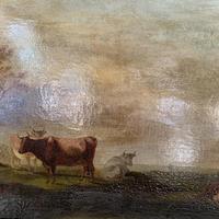 Antique large Georgian landscape oil painting study of cows (8 of 9) Antique large Georgian landscape oil painting study of cows (8 of 9)