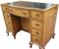 Serpentine Fronted Walnut Kneehole Writing Desk (10 of 12) Serpentine Fronted Walnut Kneehole Writing Desk (10 of 12)