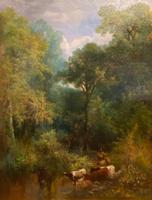 “Cattle Watering” – Large Oil on Canvas by William Widgery (2 of 4) “Cattle Watering” – Large Oil on Canvas by William Widgery (2 of 4)