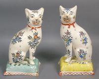 Pretty Pair of Early Victorian Staffordshire Cats on Cushions (2 of 12) Pretty Pair of Early Victorian Staffordshire Cats on Cushions (2 of 12)