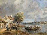 A Beautiful Original Signed Continental Impressionist Riverscape Oil Painting (4 of 12) A Beautiful Original Signed Continental Impressionist Riverscape Oil Painting (4 of 12)