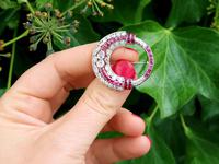 0.97ct Ruby & 2.23ct Diamond, 14ct White Gold Brooch - Art Deco c.1930 (2 of 9) 0.97ct Ruby & 2.23ct Diamond, 14ct White Gold Brooch - Art Deco c.1930 (2 of 9)