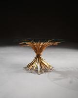 Mid 20th Century Gilt Metal Wheat Sheaf Table With Glass Top (3 of 7) Mid 20th Century Gilt Metal Wheat Sheaf Table With Glass Top (3 of 7)