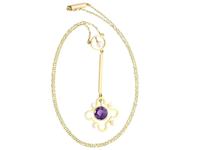 1.31ct Amethyst & Pearl, 15ct Yellow Gold Necklace - Antique c.1910 (2 of 9) 1.31ct Amethyst & Pearl, 15ct Yellow Gold Necklace - Antique c.1910 (2 of 9)