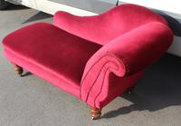 1940's Mahogany Framed Chaise in Red Upholstery (2 of 4) 1940's Mahogany Framed Chaise in Red Upholstery (2 of 4)