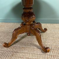 Large Figured Walnut Circular Antique Dining Table (7 of 8) Large Figured Walnut Circular Antique Dining Table (7 of 8)