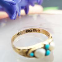 Antique Victorian 15ct Gold Turquoise & Pearl Ring (9 of 9) Antique Victorian 15ct Gold Turquoise & Pearl Ring (9 of 9)