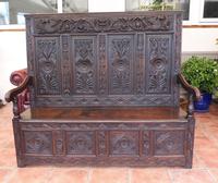 Country Oak Carved Settle Depicting Phoenix 1750 (13 of 13) Country Oak Carved Settle Depicting Phoenix 1750 (13 of 13)
