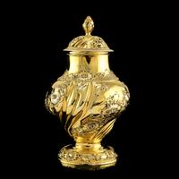 Antique Georgian Solid Silver Gilt Tea Caddy / Sugar Caster, Baronet Coat of Arms (heathcote) - Samuel Taylor 1753 (5 of 27) Antique Georgian Solid Silver Gilt Tea Caddy / Sugar Caster, Baronet Coat of Arms (heathcote) - Samuel Taylor 1753 (5 of 27)