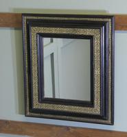 Stunning French Empire Gilt Brass and Black Lacquer Wall Mirror