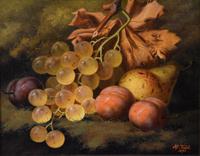 Oil Painting Pair by Henry George Todd - White Grapes & Plums (6 of 8) Oil Painting Pair by Henry George Todd - White Grapes & Plums (6 of 8)