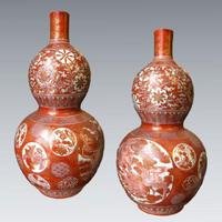 Pair of Late 19th Century Japanese Kutani Double Gourd Vases (4 of 4)