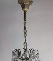 Vintage French Petite Chandelier 4 Arm Crystal Ceiling Light (5 of 6) Vintage French Petite Chandelier 4 Arm Crystal Ceiling Light (5 of 6)