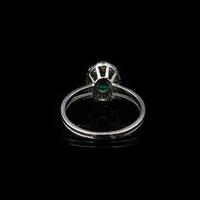 Vintage Emerald and Diamond Platinum Oval Cluster Halo Ring (8 of 9) Vintage Emerald and Diamond Platinum Oval Cluster Halo Ring (8 of 9)