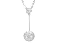 Antique 1.28ct Diamond & Platinum Pendant c.1920 (1 of 16)