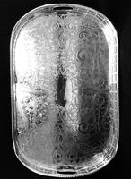 Large Chased Silver Plated Two Handle Gallery Tray (2 of 7) Large Chased Silver Plated Two Handle Gallery Tray (2 of 7)