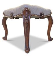 Walnut Upholstered Footstool (2 of 7) Walnut Upholstered Footstool (2 of 7)