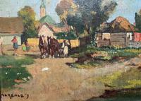Josef Harencz Farmyard & Horses Landscape Oil Painting (5 of 10) Josef Harencz Farmyard & Horses Landscape Oil Painting (5 of 10)