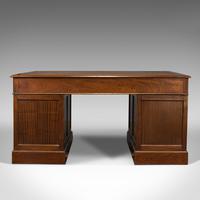 Antique Partner's Desk, English, Mahogany, Leather, Writing Table, Edwardian (6 of 12) Antique Partner's Desk, English, Mahogany, Leather, Writing Table, Edwardian (6 of 12)