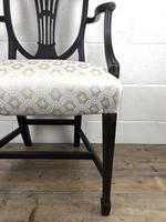 Antique 19th Century Open Arm Carver Armchair with Fabric Seat (M-1196) (5 of 11) Antique 19th Century Open Arm Carver Armchair with Fabric Seat (M-1196) (5 of 11)
