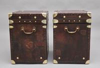 Pair of early 20th century leather bound army trunks (5 of 9) Pair of early 20th century leather bound army trunks (5 of 9)