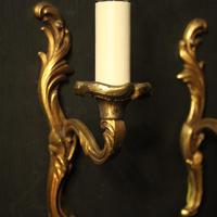 French Pair Of Single Gilded Antique Wall Lights (9 of 10) French Pair Of Single Gilded Antique Wall Lights (9 of 10)