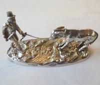 Victorian knife rests - gentleman coaxing a donkey over a stream - 1883 (6 of 11) Victorian knife rests - gentleman coaxing a donkey over a stream - 1883 (6 of 11)