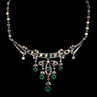 Antique Victorian Art Nouveau Green Paste Garland Necklace Silver c.1900 (8 of 8) Antique Victorian Art Nouveau Green Paste Garland Necklace Silver c.1900 (8 of 8)